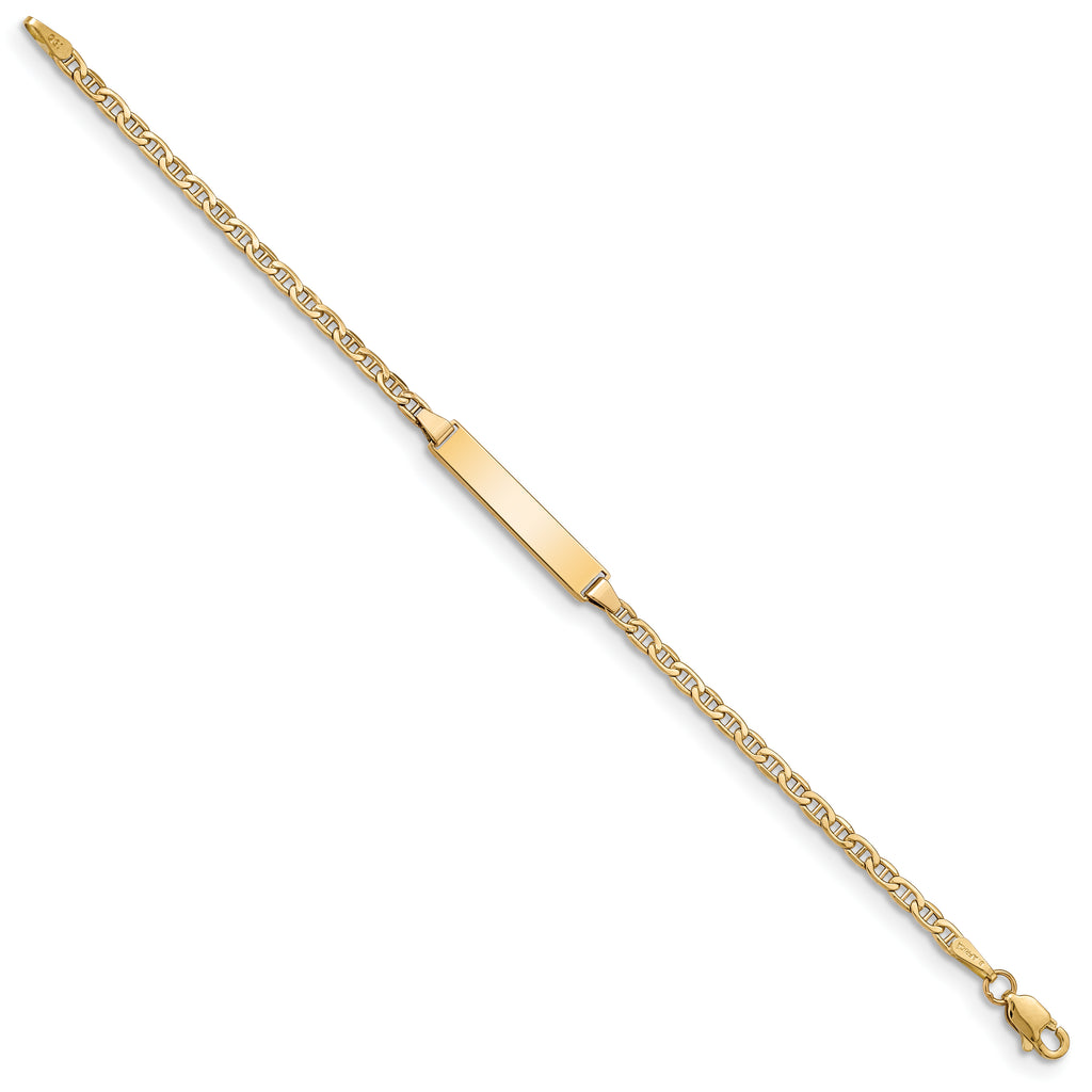 14K Yellow Gold Anchor ID Bracelet 2.5mm