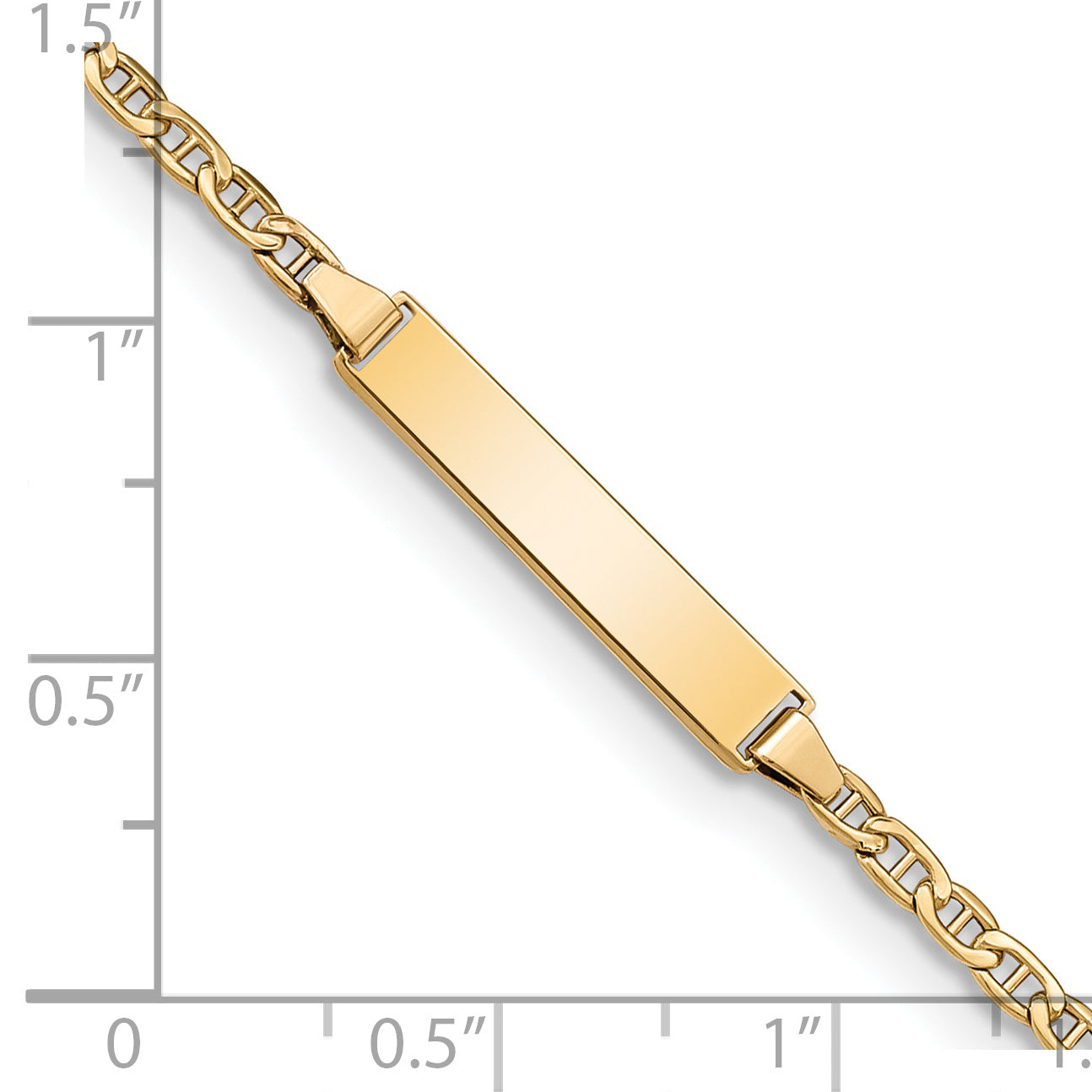 14K Yellow Gold Anchor ID Bracelet 2.5mm