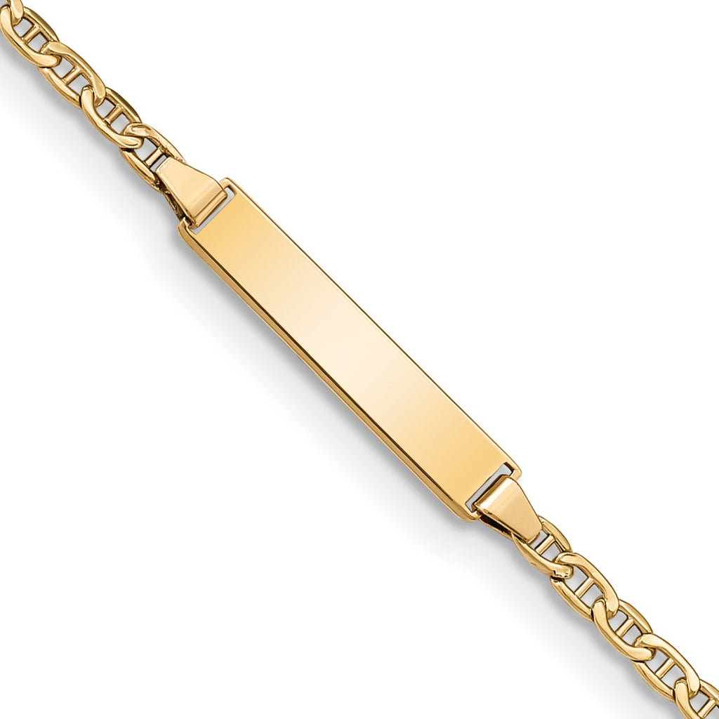 14K Yellow Gold Anchor ID Bracelet 2.5mm