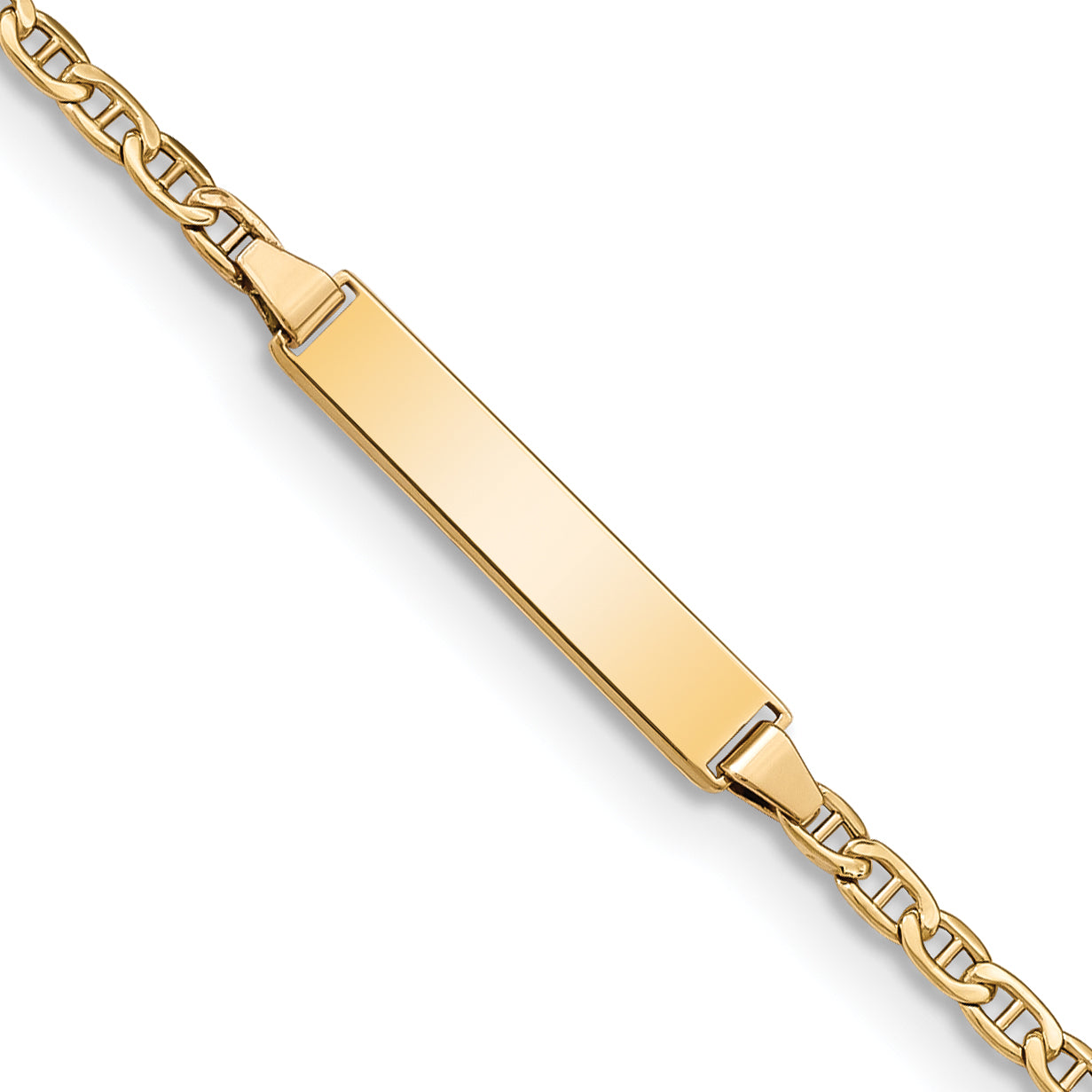 14K Yellow Gold Anchor ID Bracelet 2.5mm