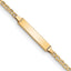 14k Polished Semi-Solid Chain/Solid Plate Anchor Link 20.5x4.5mm Plate 6 inch Baby/Child ID Bracelet - Sophia Jewelers