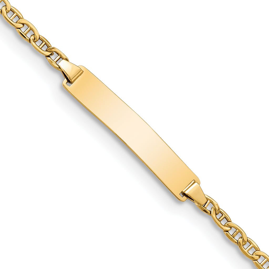 14K Yellow Gold Anchor ID Bracelet 2.5mm
