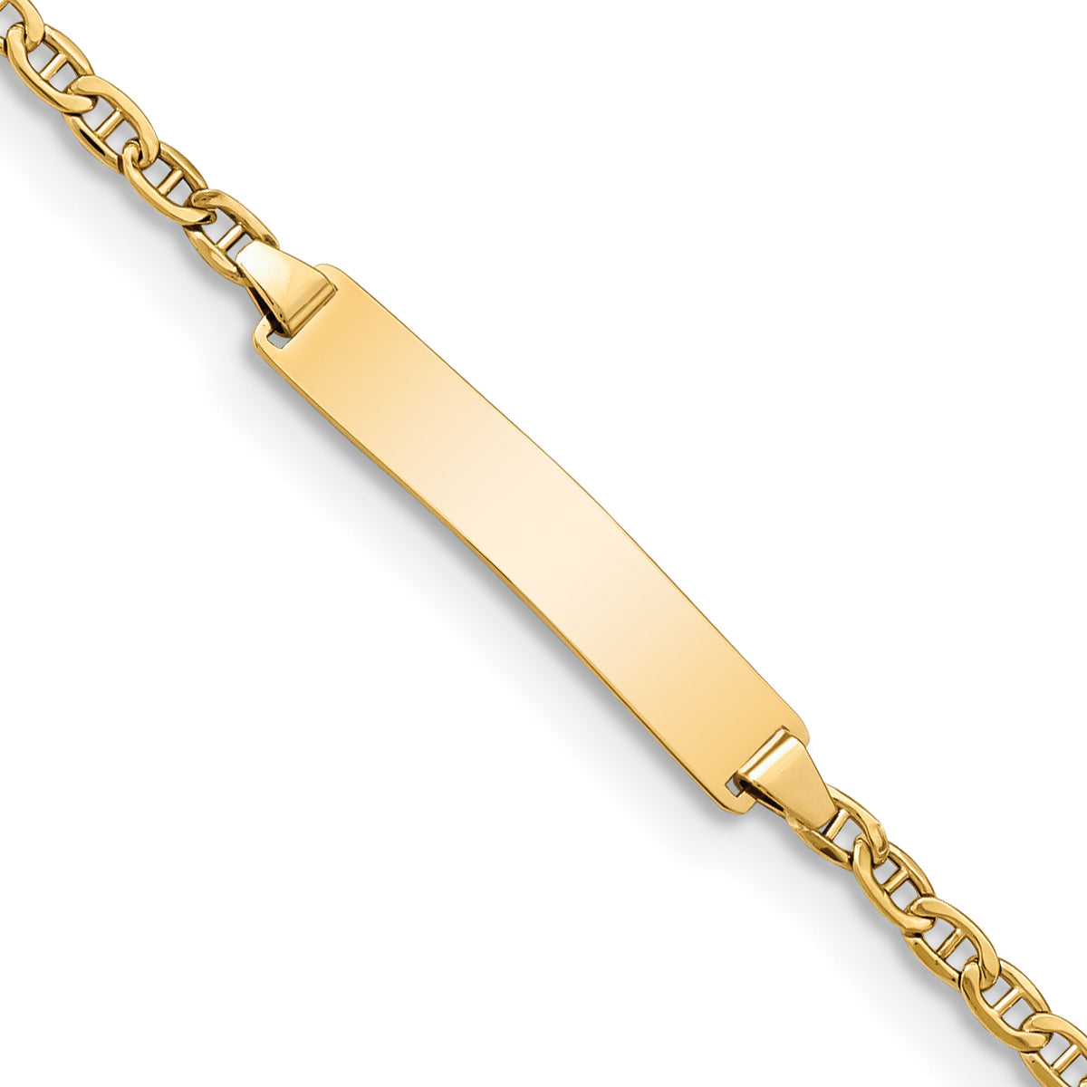 14K Yellow Gold Anchor ID Bracelet 2.5mm