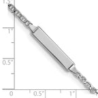 14k White Gold Polished Semi-Solid Chain/Solid Plate Anchor Link 20x4.5mm Plate 6 inch Baby/Child ID Bracelet