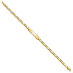 14k Polished Semi-Solid Chain/Solid Plate Cuban Link 23.5x4.5mm Plate 6 inch Baby/Child ID Bracelet