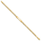 Cuban Link Plate ID Bracelet in 14K Yellow Gold, 4.5mm, 6 Inch - Sophia Jewelers