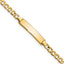 14k Polished Semi-Solid Chain/Solid Plate Cuban Link 23.5x4.5mm Plate 6 inch Baby/Child ID Bracelet