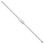 14K White Gold Figaro ID Bracelet 2.5mm