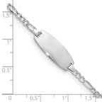 14K White Gold Figaro ID Bracelet 2.5mm