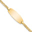 14k Polished Semi-Solid Chain/Solid Plate Anchor Link Oval 18.5x8.5mm Plate 5.5 inch Baby/Child ID Bracelet