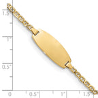 14k Polished Semi-Solid Chain/Solid Plate Anchor Link Oval 18.5x8.5mm Plate 7 inch ID Bracelet