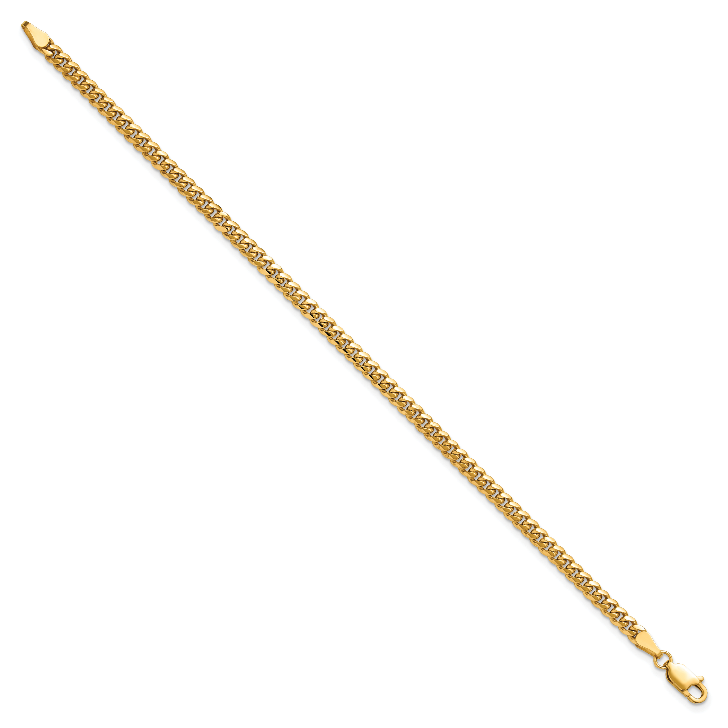14K Yellow Gold Solid Cuban Chain Necklace 3.5mm