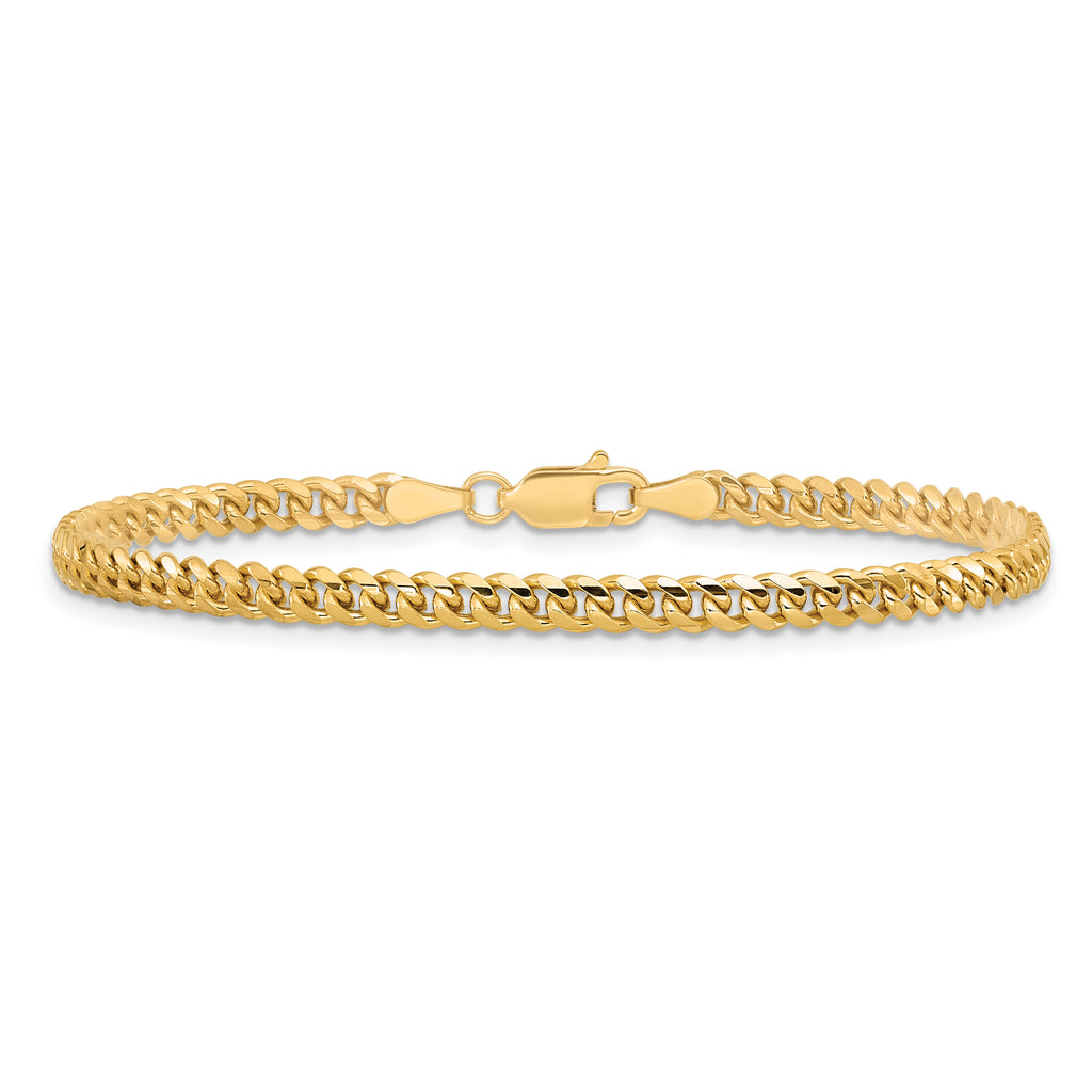 14K Yellow Gold Solid Cuban Chain Necklace 3.5mm