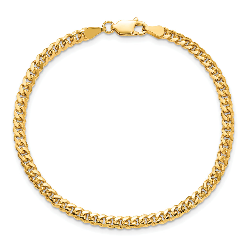 14K Yellow Gold Solid Cuban Chain Necklace 3.5mm