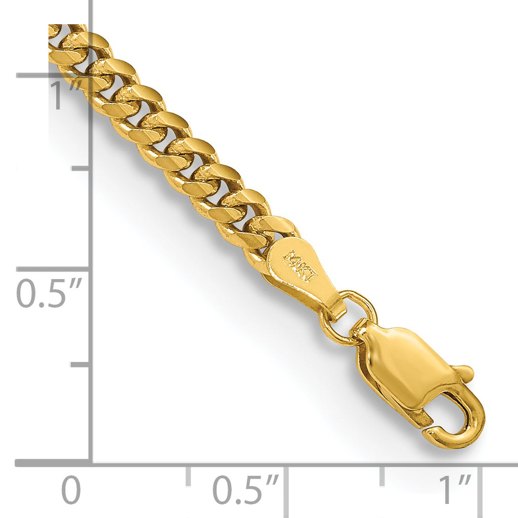3.5mm 14K Yellow Gold Solid Miami Cuban Link Chain - Sophia Jewelers