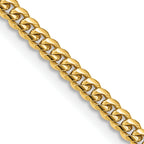 14K Yellow Gold Solid Cuban Chain Necklace 3.5mm