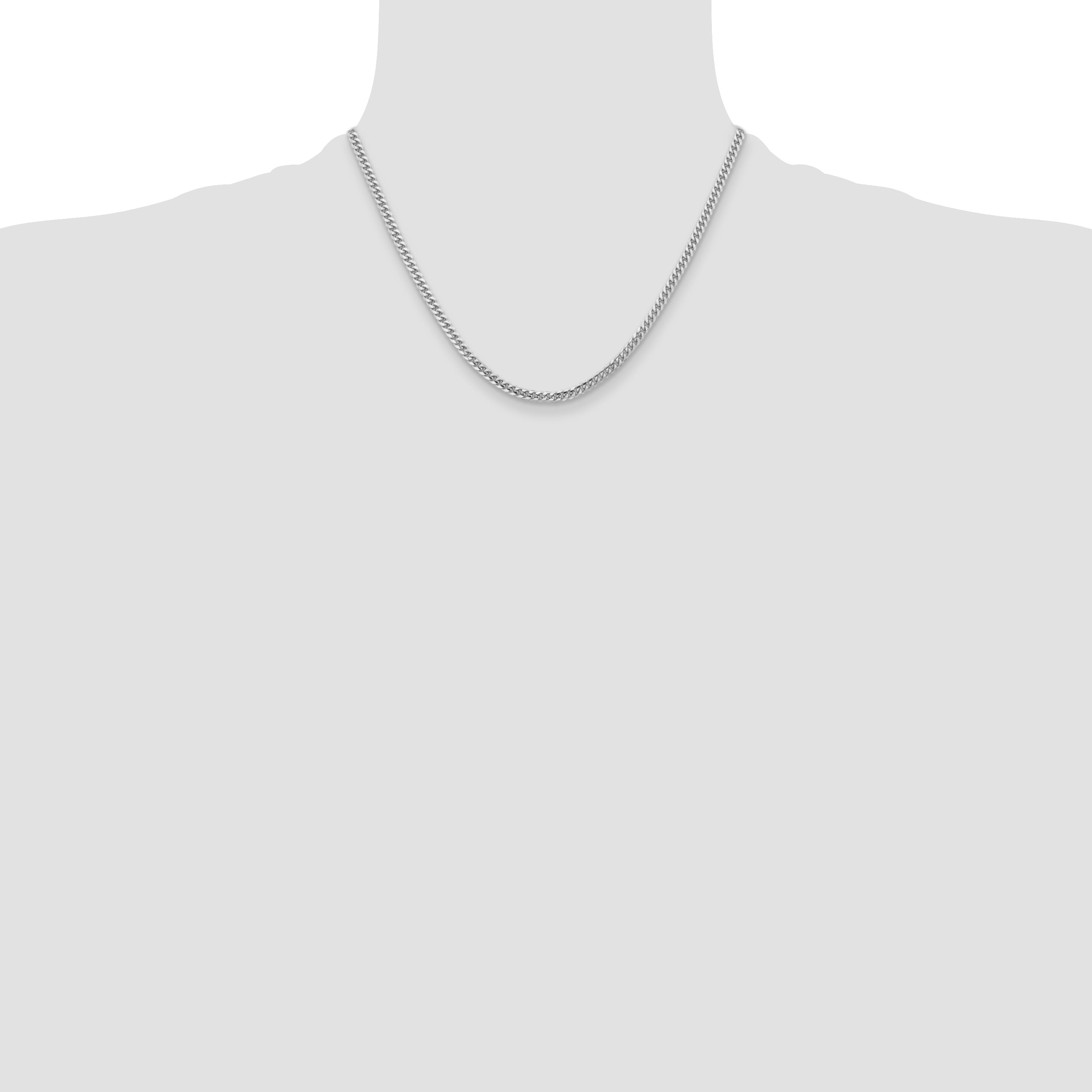14k WG 3.5mm Solid Miami Cuban Chain