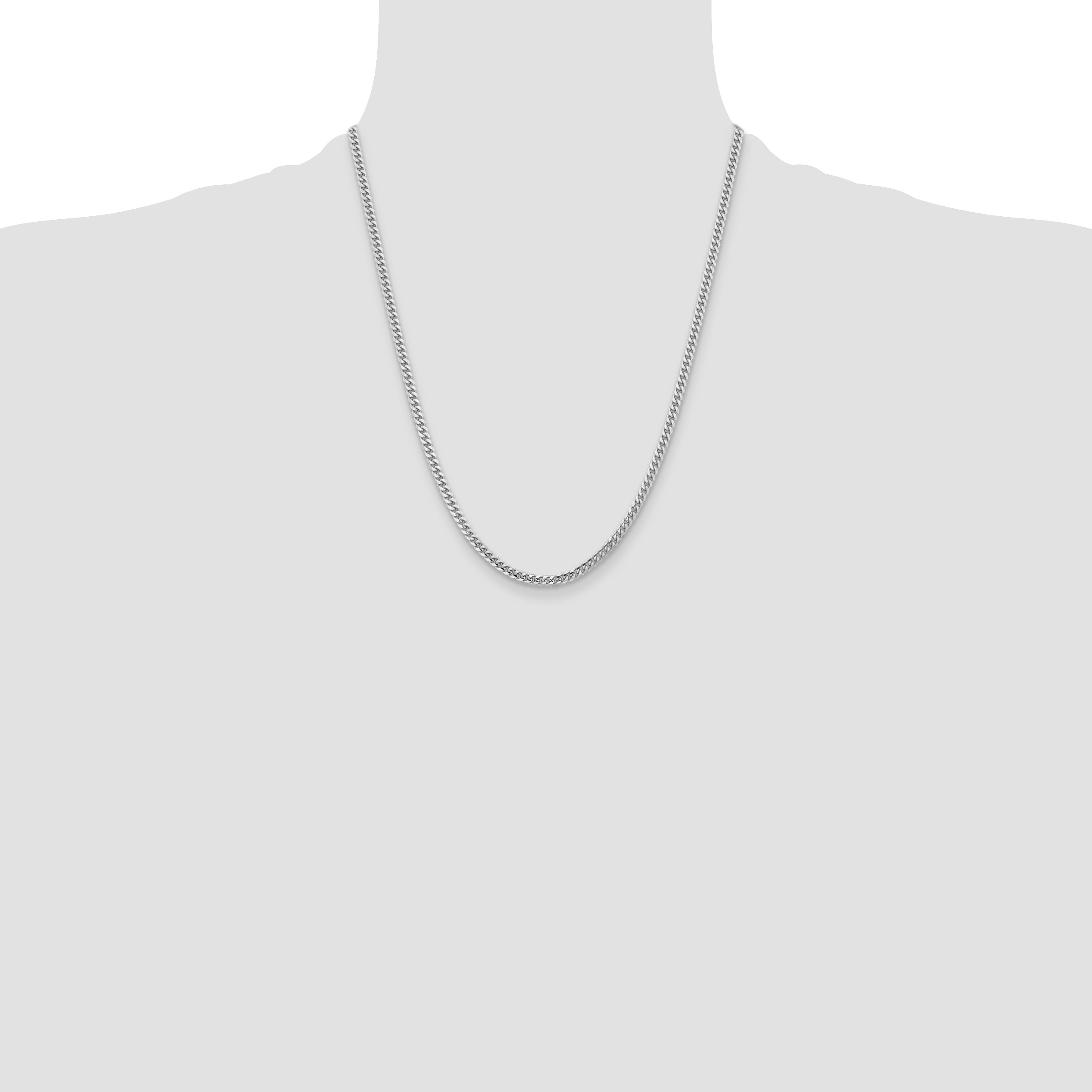 14k WG 3.5mm Solid Miami Cuban Chain
