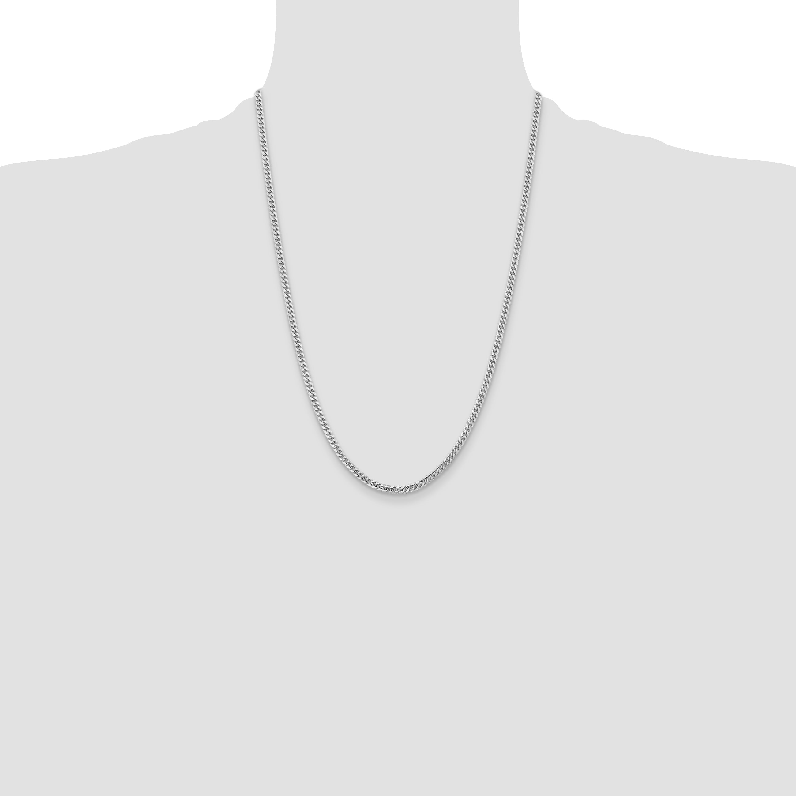 14k WG 3.5mm Solid Miami Cuban Chain