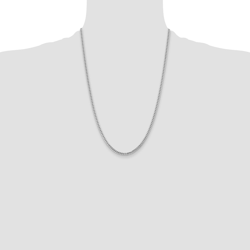 14k WG 3.5mm Solid Miami Cuban Chain