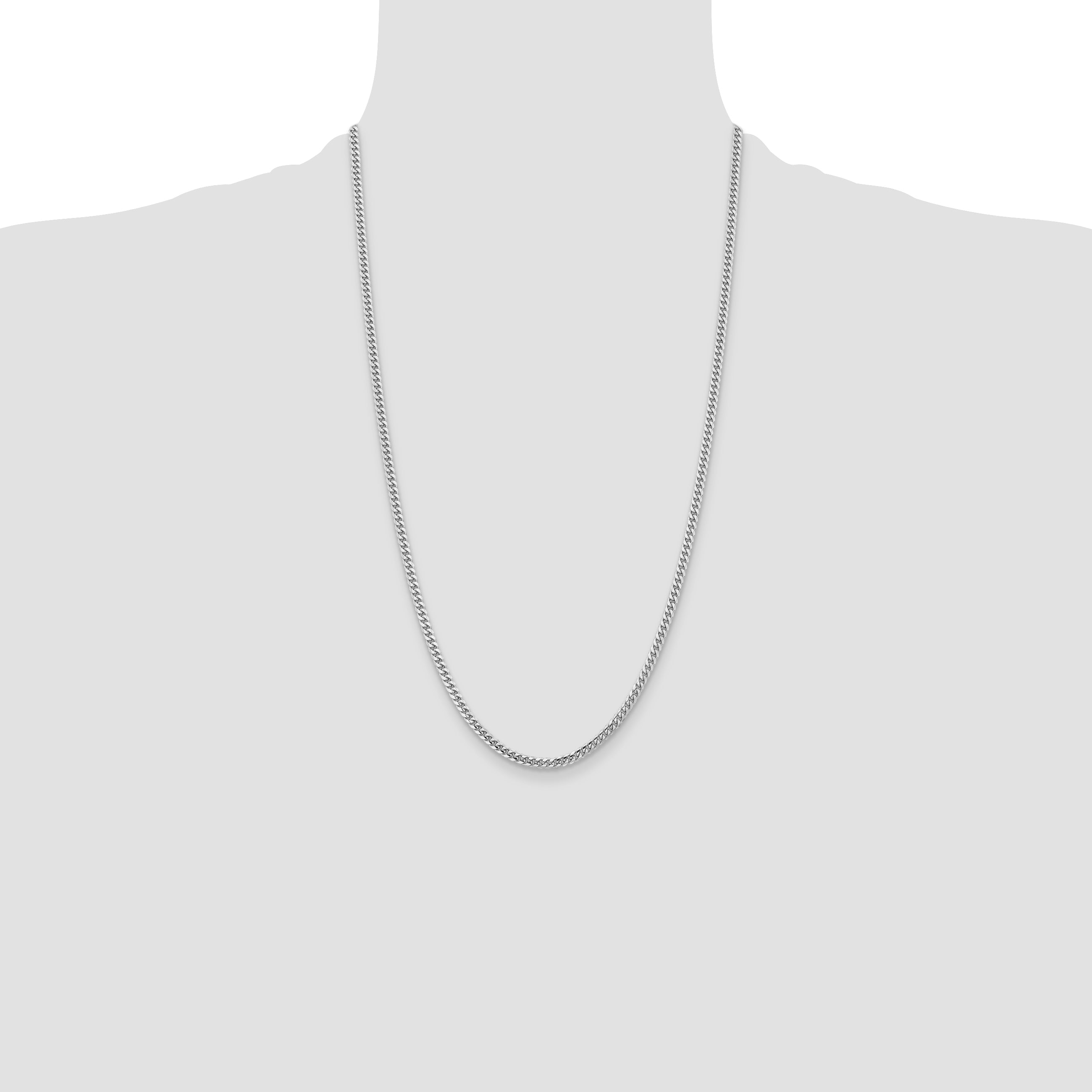 14k WG 3.5mm Solid Miami Cuban Chain