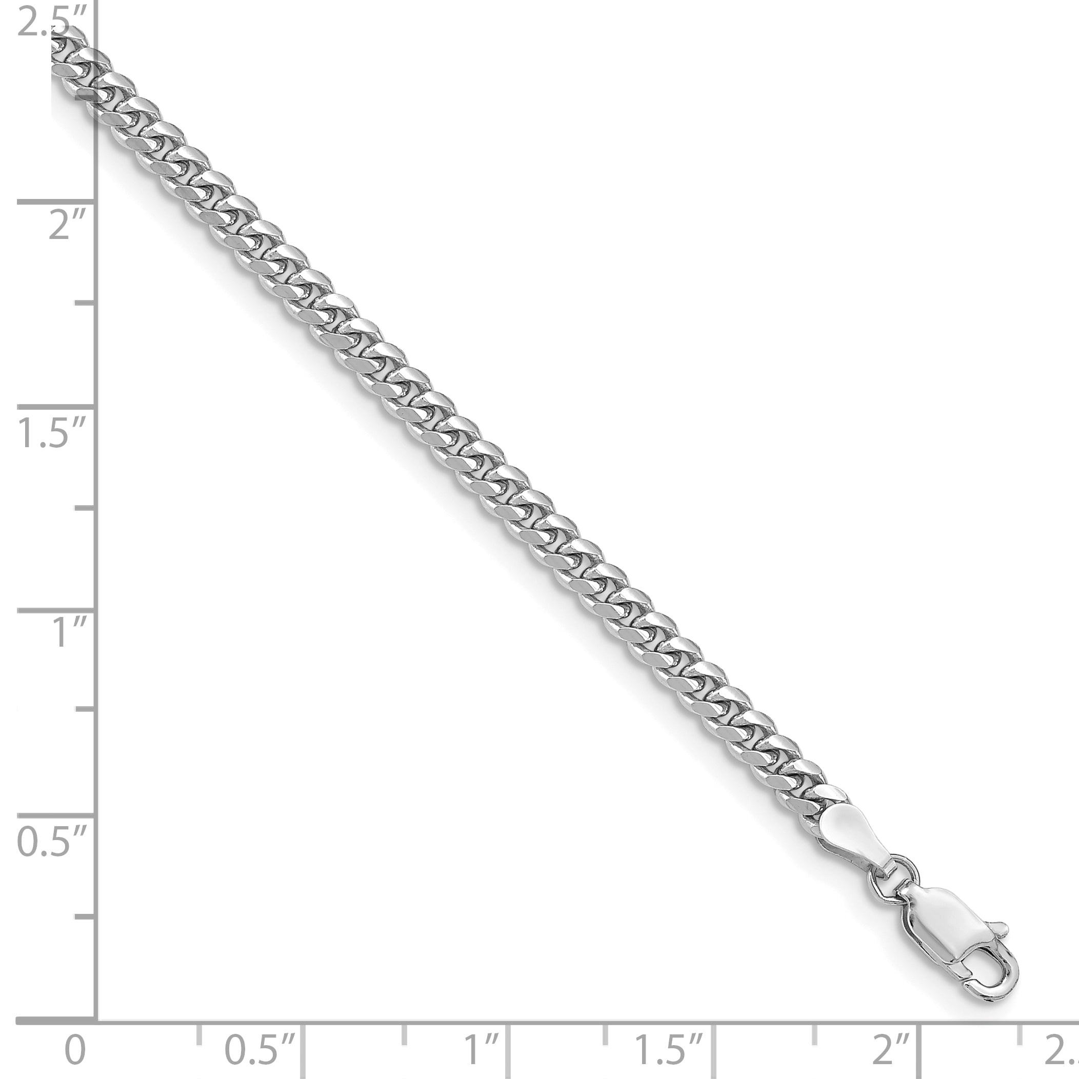 14k WG 3.5mm Solid Miami Cuban Chain