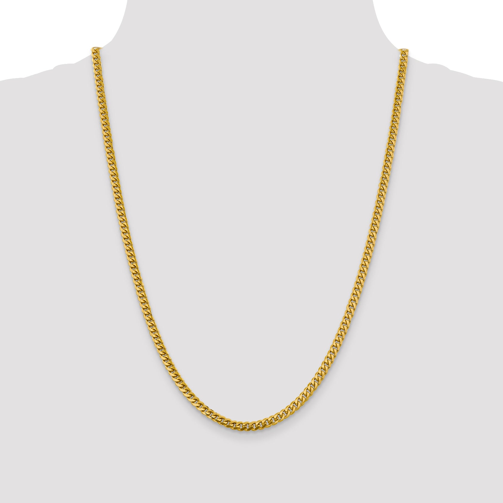 4.25mm 14K Yellow Gold Solid Miami Cuban Link Chain - Sophia Jewelers