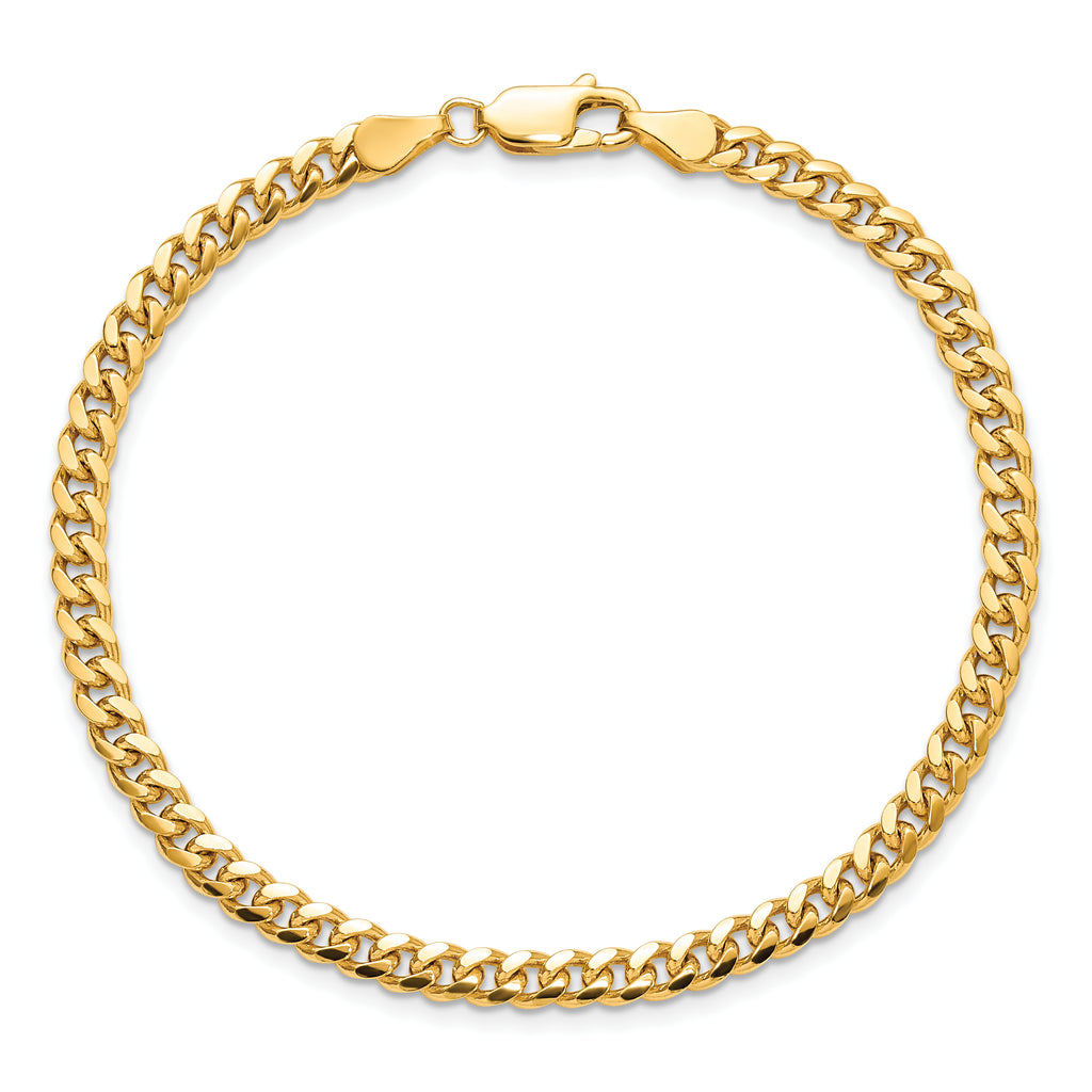 14K Yellow Gold Solid Cuban Chain Necklace 4.25mm