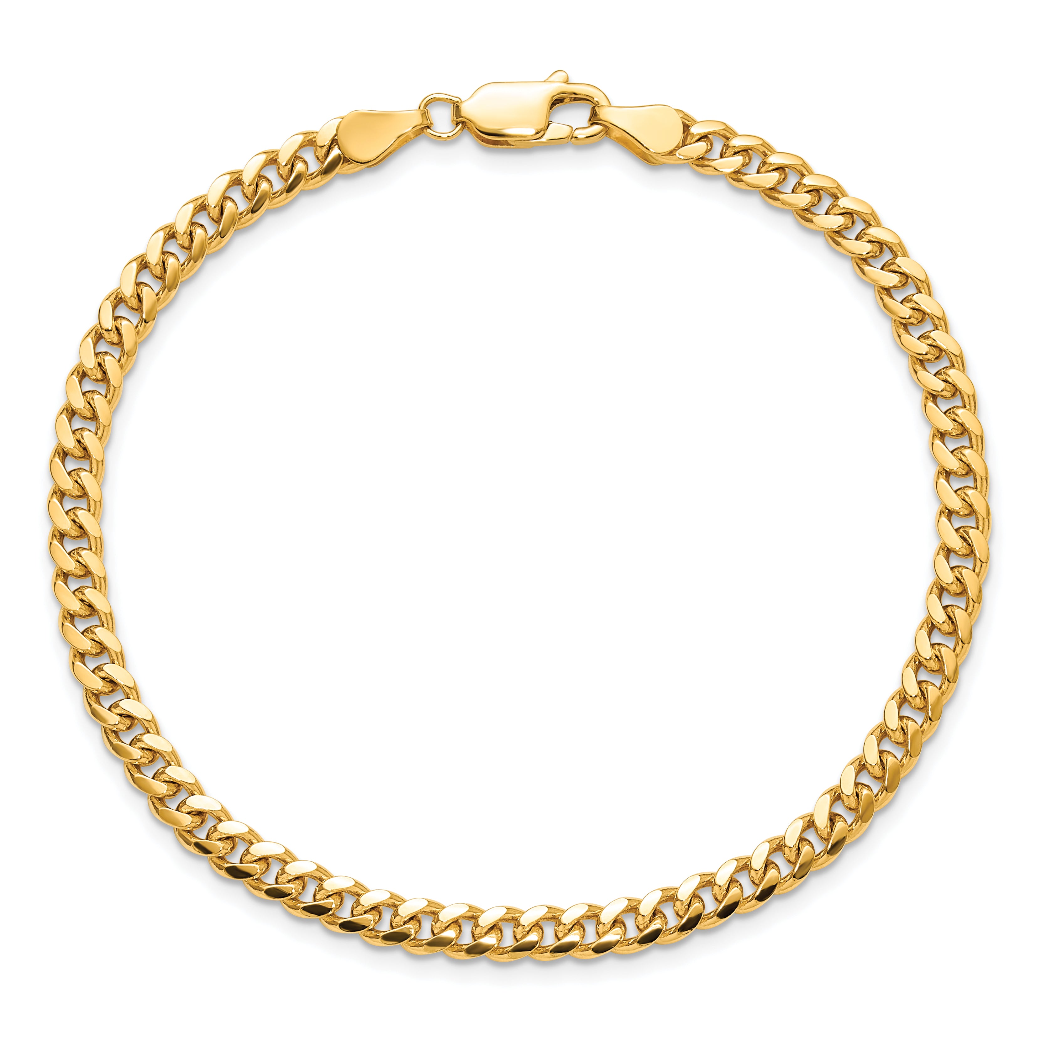 14K Yellow Gold Solid Cuban Chain Necklace 4.25mm