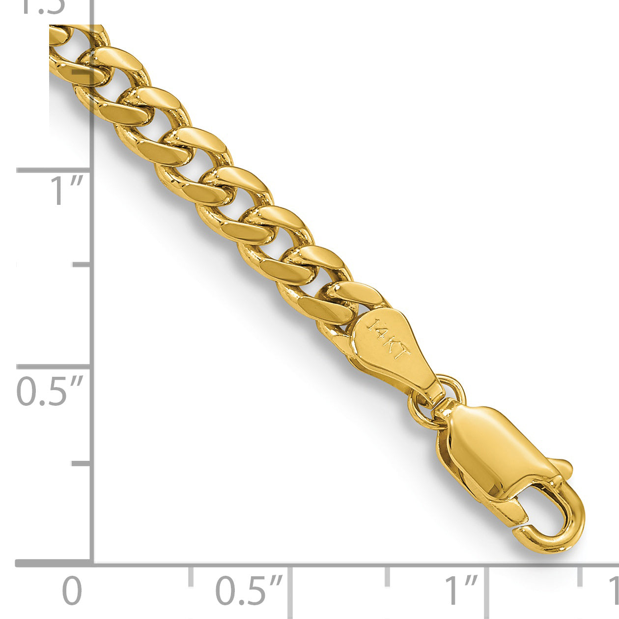 14K Yellow Gold Solid Cuban Chain Necklace 4.25mm