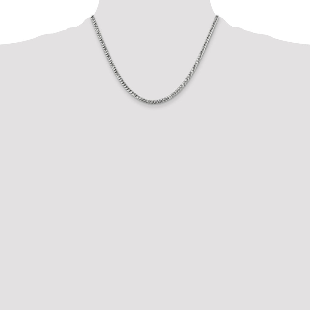 14k WG 4.25mm Solid Miami Cuban Chain
