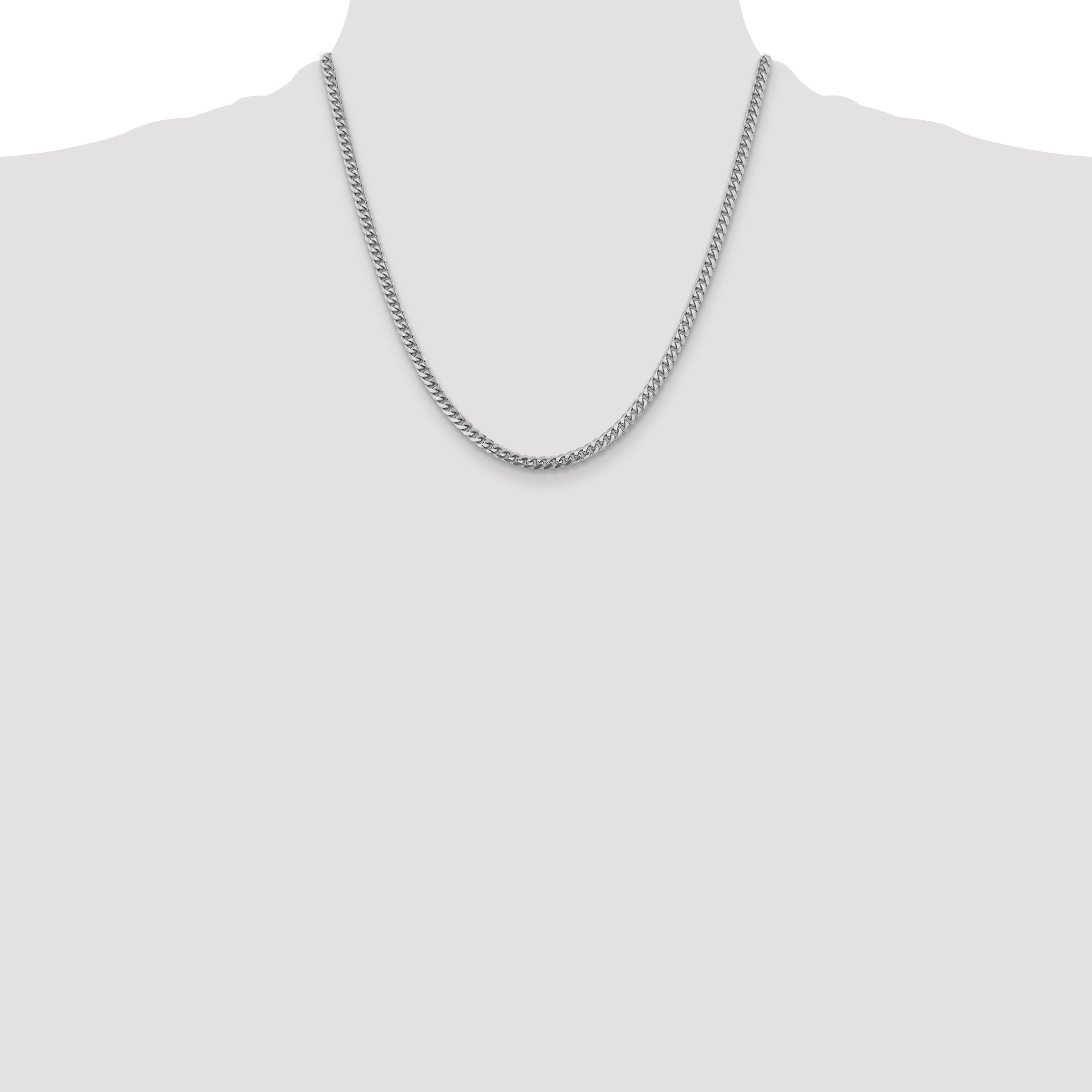 14k WG 4.25mm Solid Miami Cuban Chain