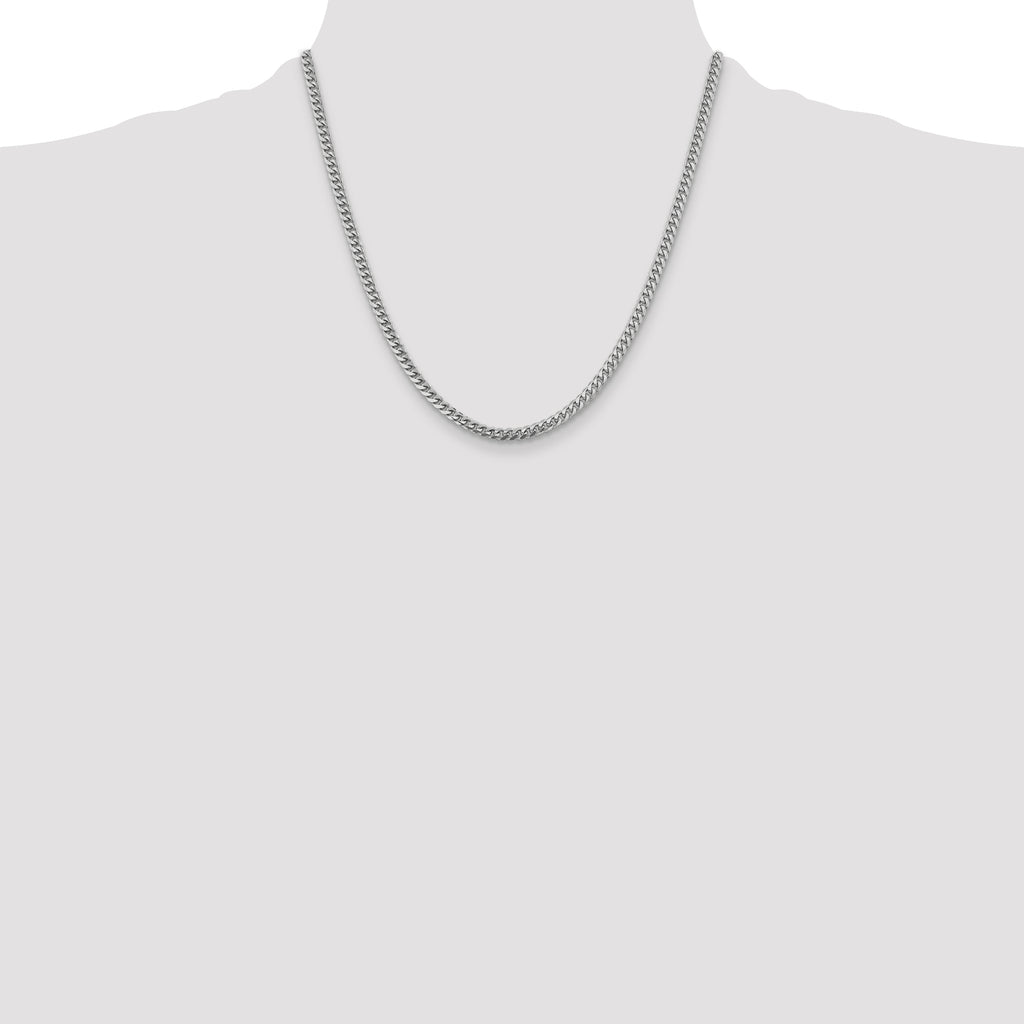 14k WG 4.25mm Solid Miami Cuban Chain