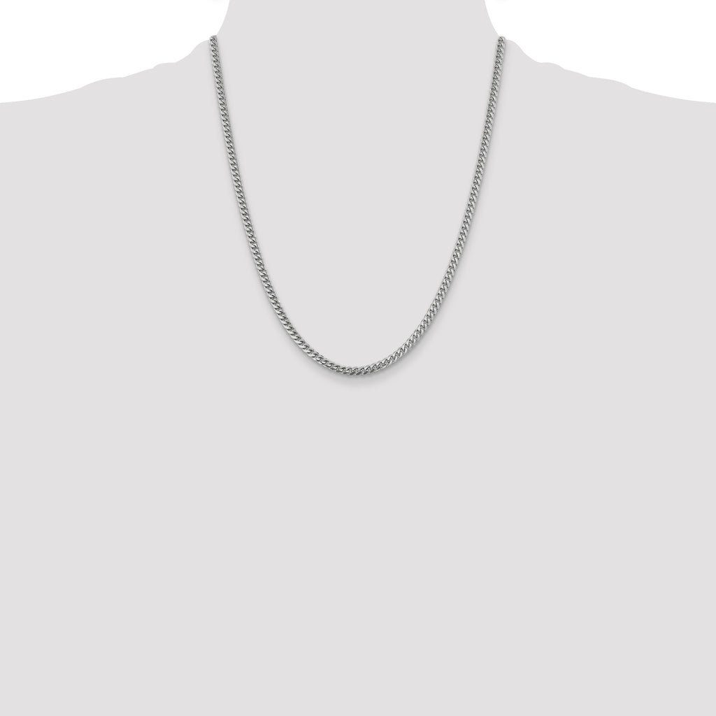 14k WG 4.25mm Solid Miami Cuban Chain