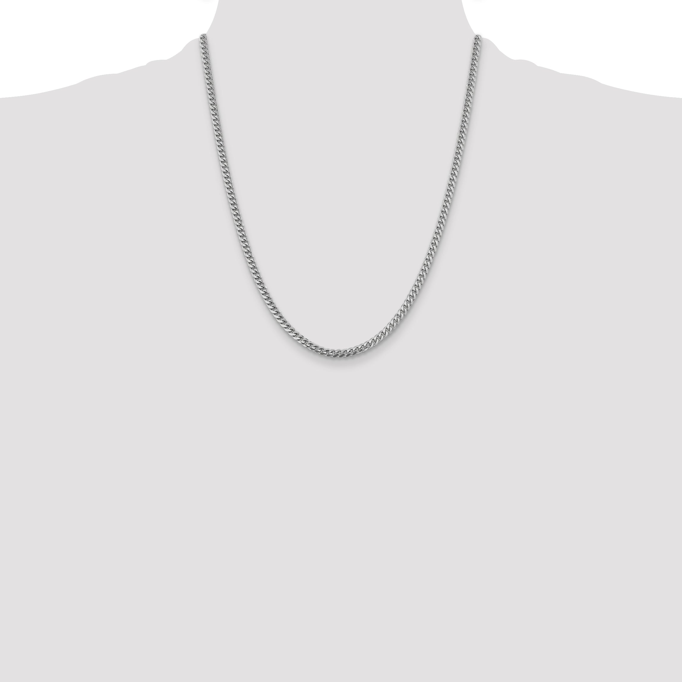 14k WG 4.25mm Solid Miami Cuban Chain
