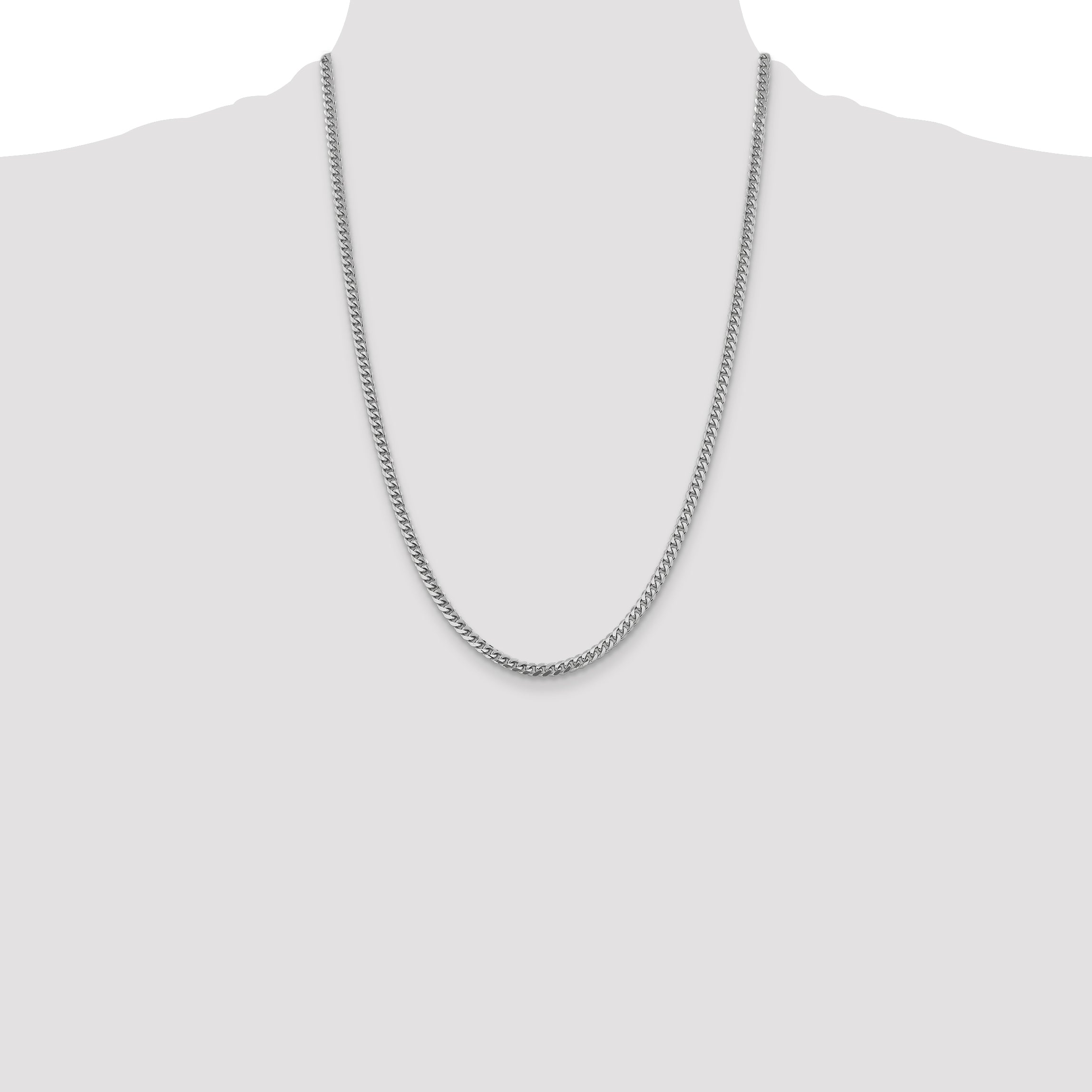 14k WG 4.25mm Solid Miami Cuban Chain