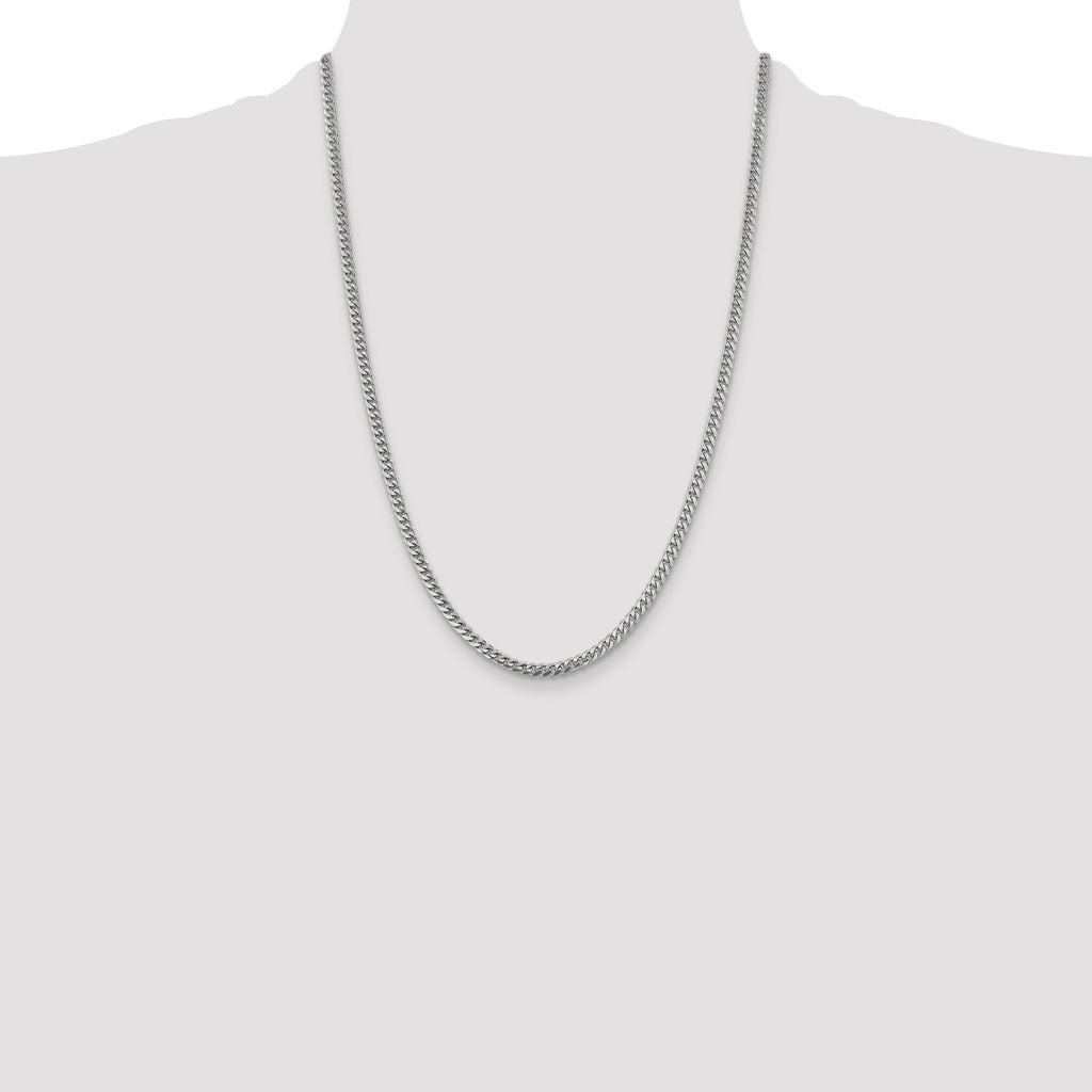 14k WG 4.25mm Solid Miami Cuban Chain