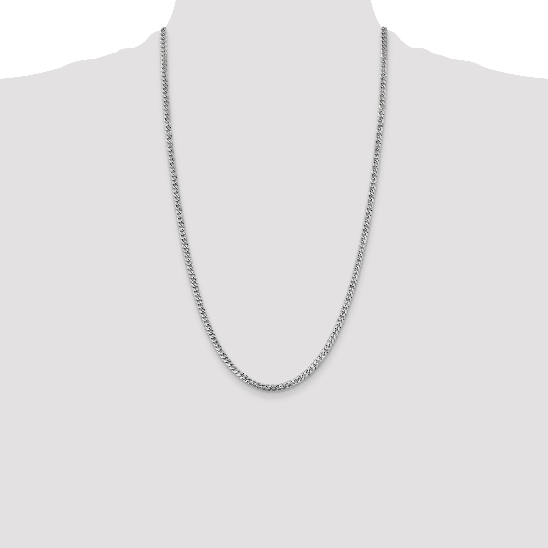 14k WG 4.25mm Solid Miami Cuban Chain