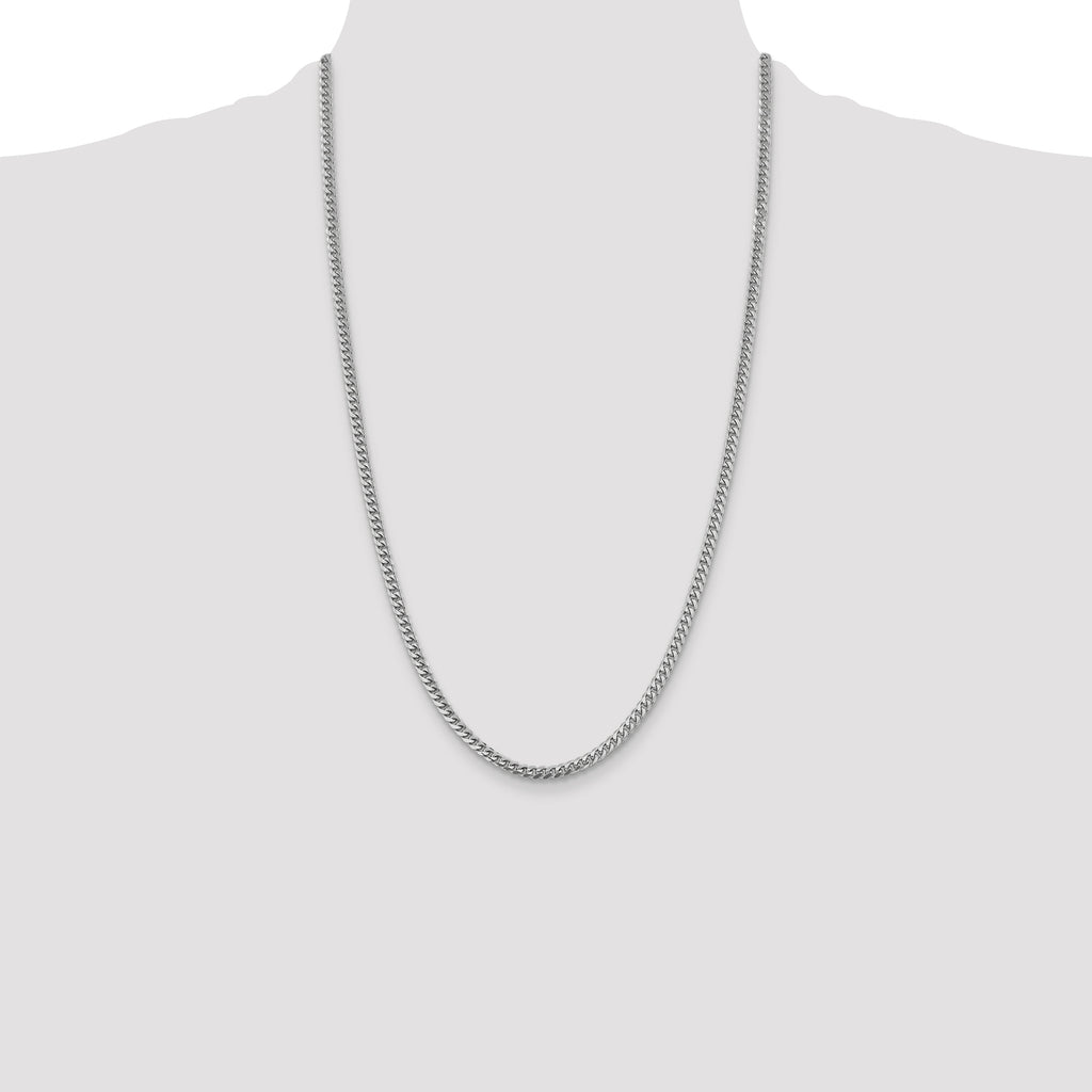 14k WG 4.25mm Solid Miami Cuban Chain