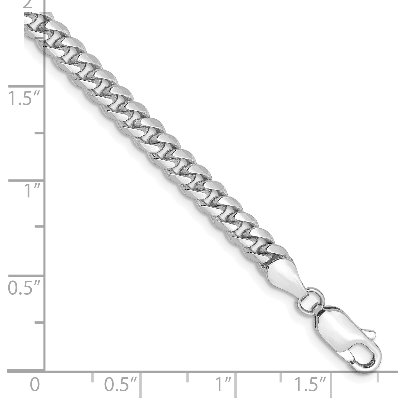 14k WG 4.25mm Solid Miami Cuban Chain
