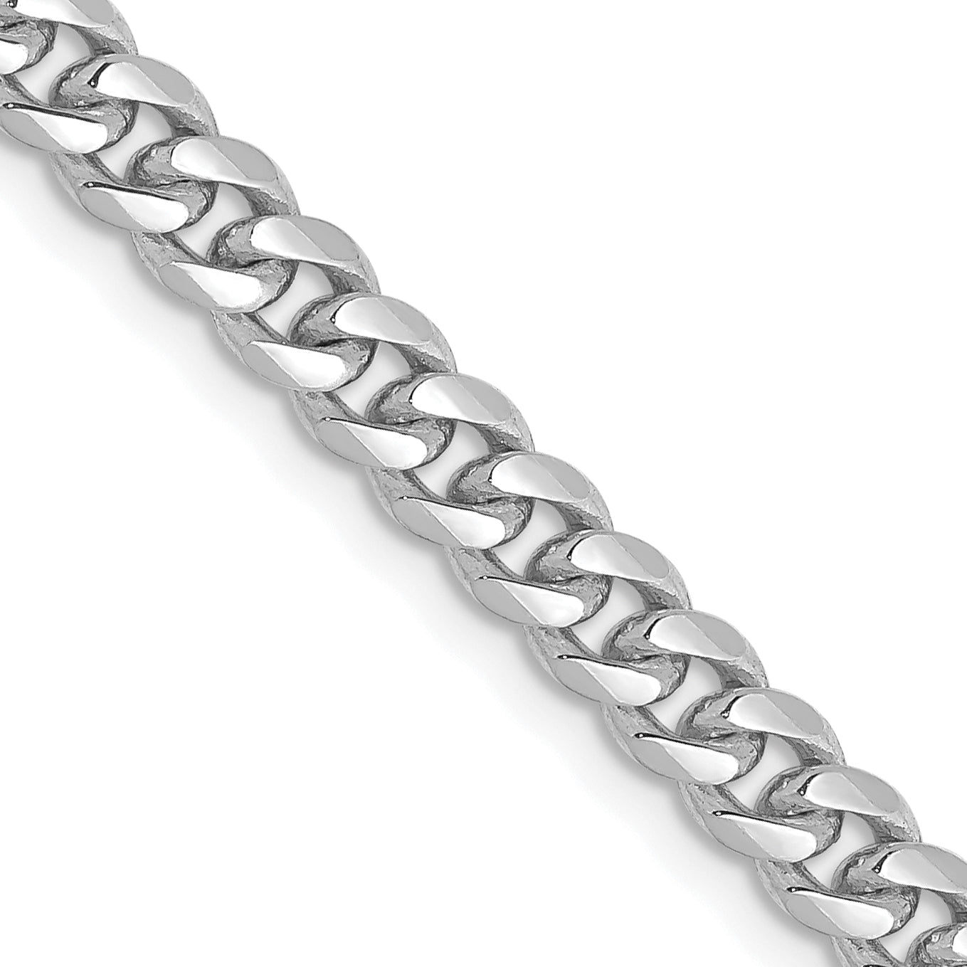 14k WG 4.25mm Solid Miami Cuban Chain