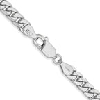 14K White Gold 26 inch 4.3mm Solid Miami Cuban Link with Lobster Clasp Chain