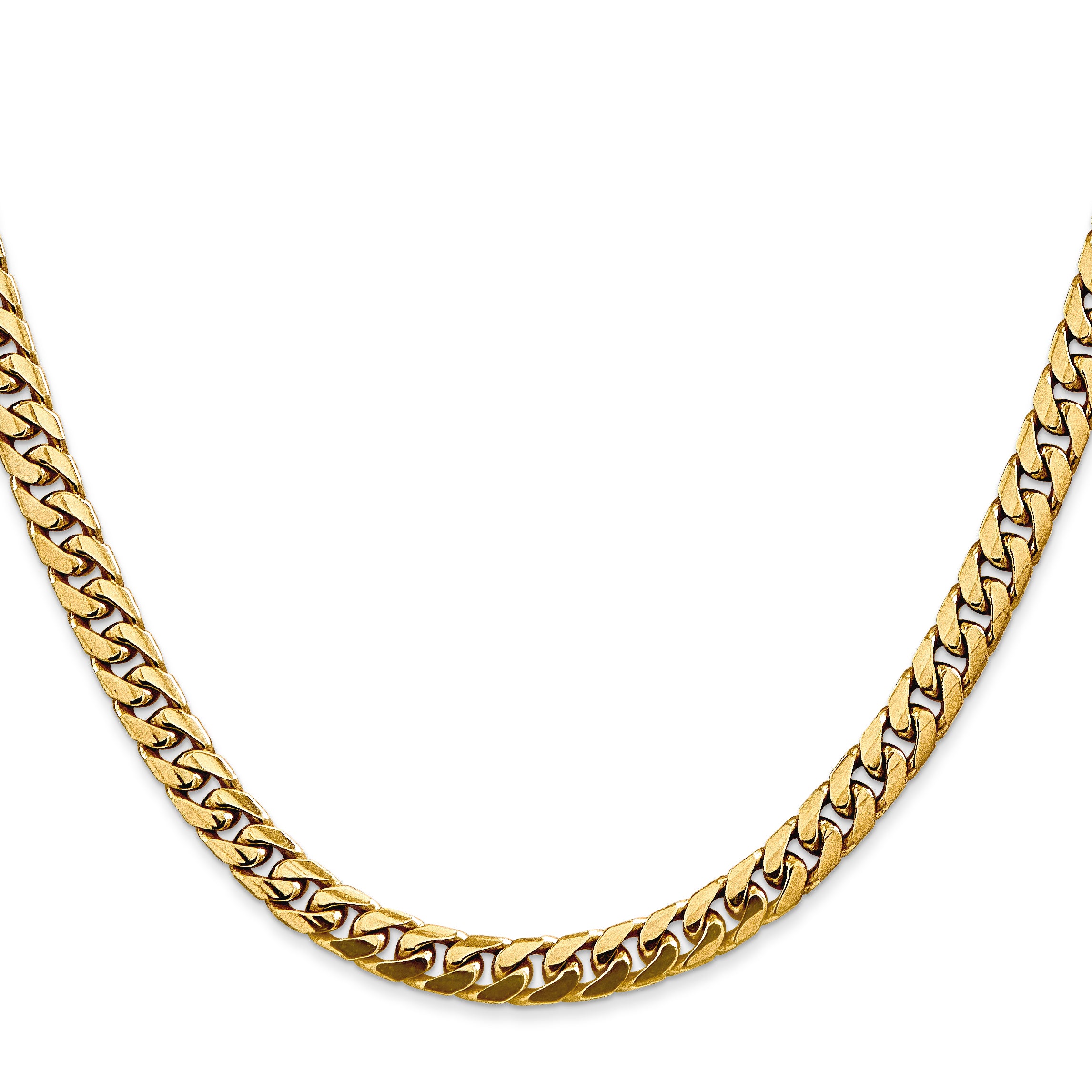14K 28 inch 5mm Solid Miami Cuban Link with Lobster Clasp Chain