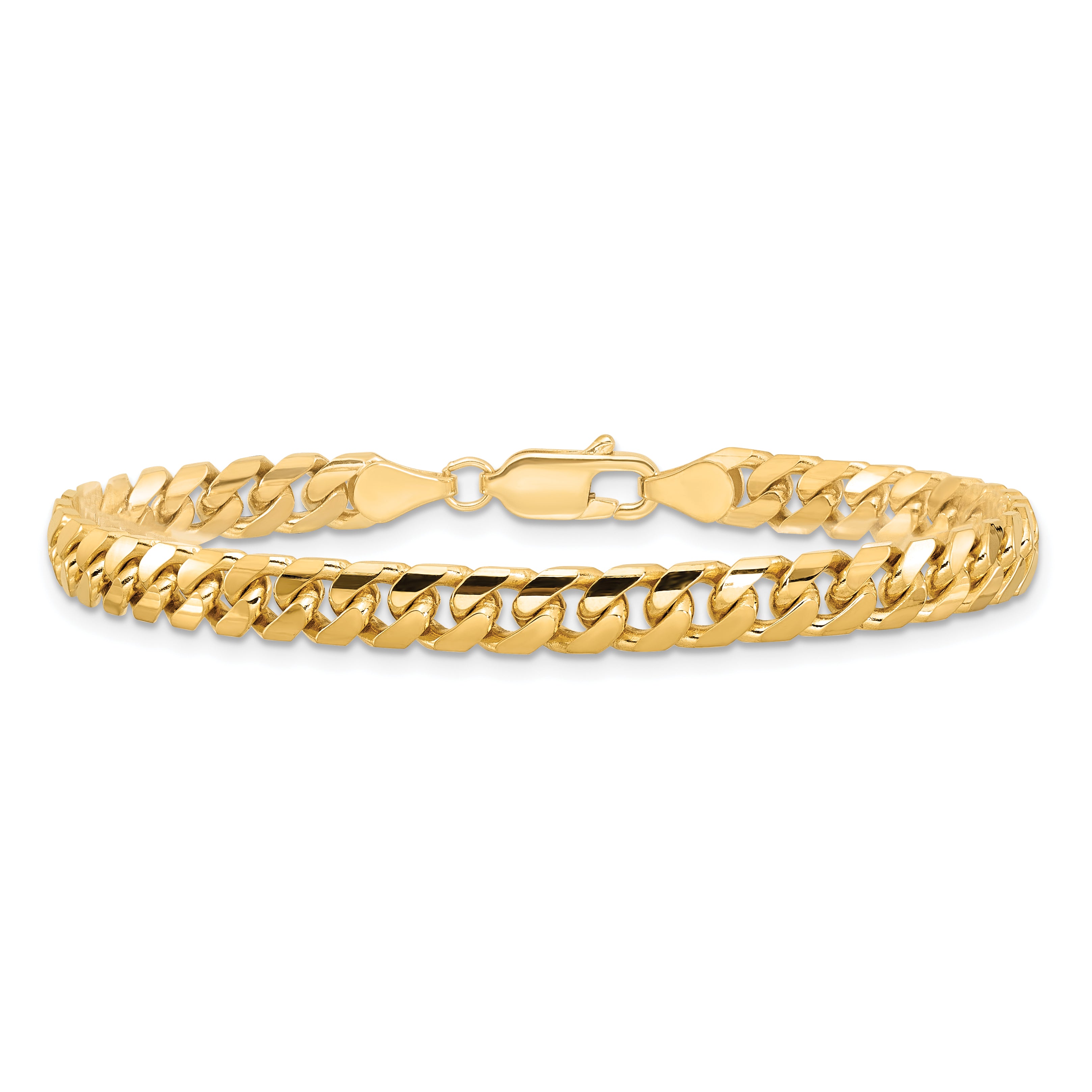 14K Yellow Gold Solid Cuban Chain Necklace 5mm