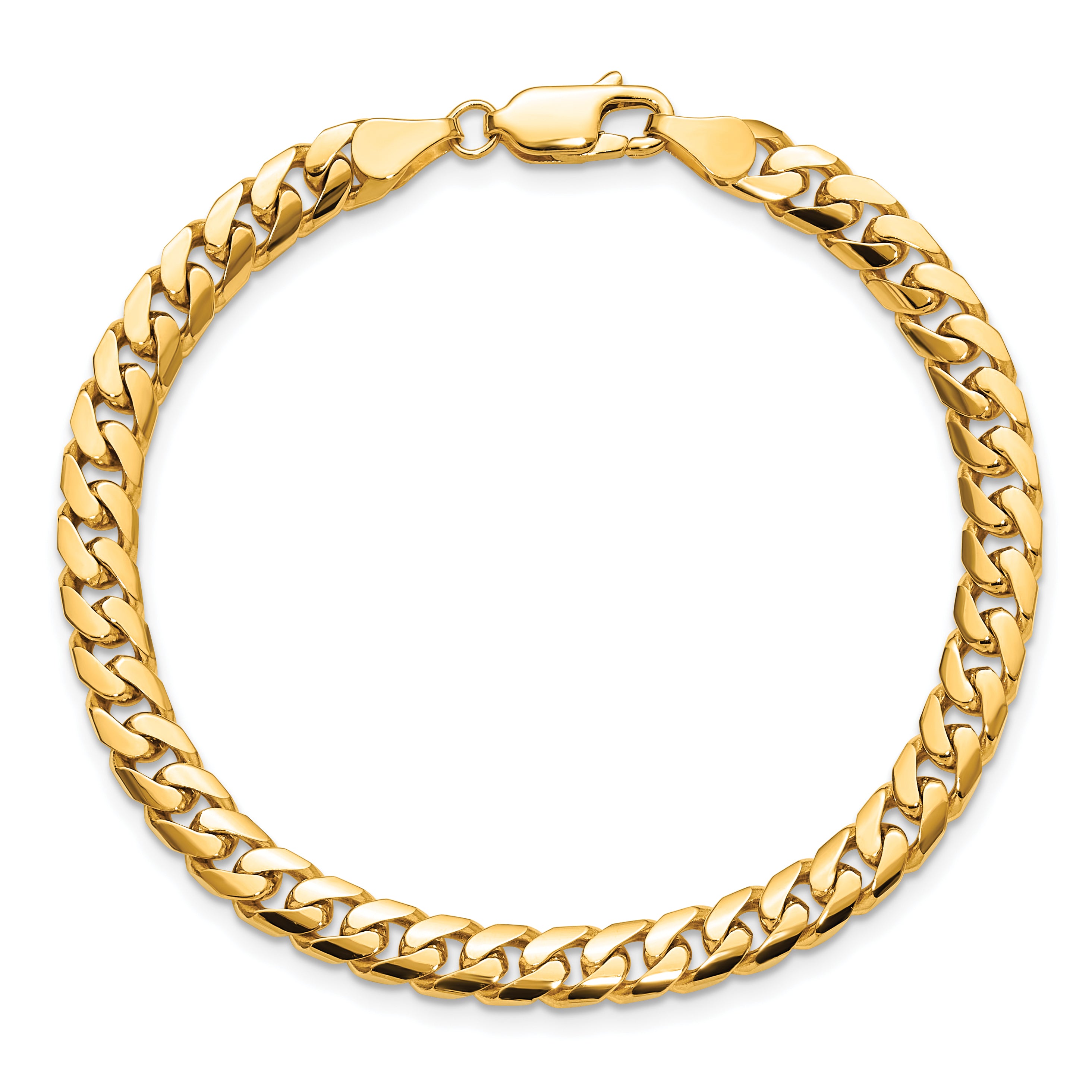 14K Yellow Gold Solid Cuban Chain Necklace 5mm