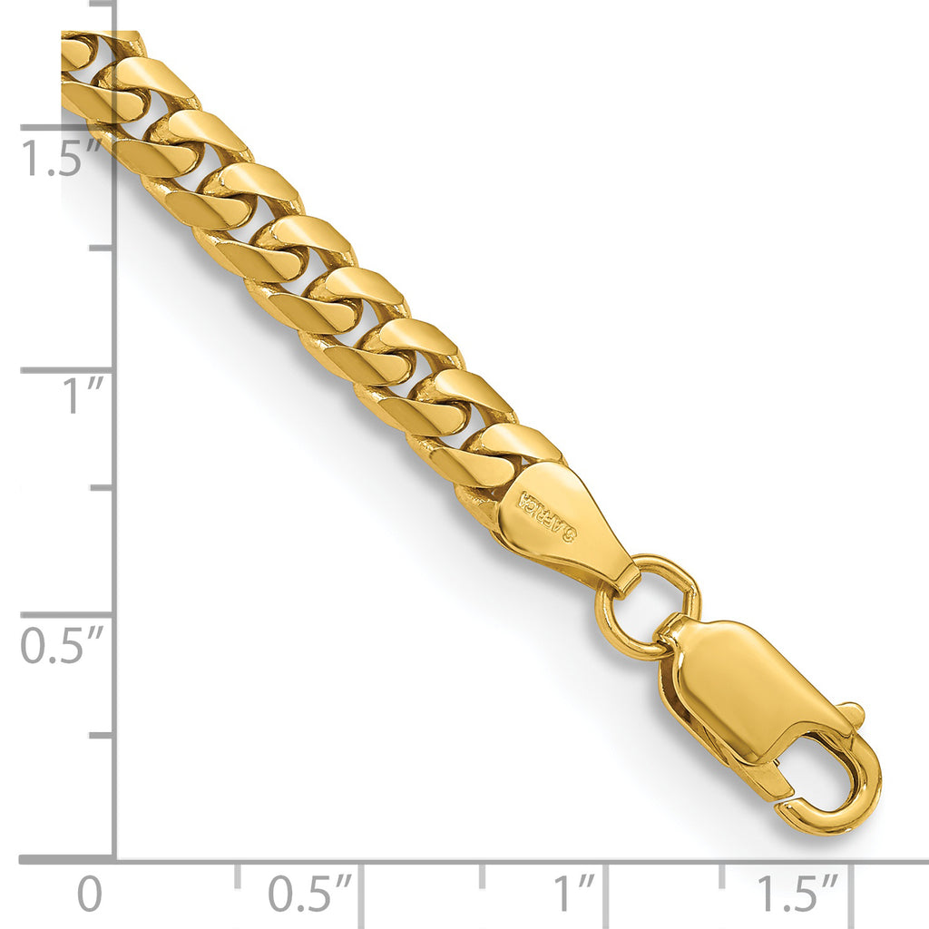 14K Yellow Gold Solid Cuban Chain Necklace 5mm