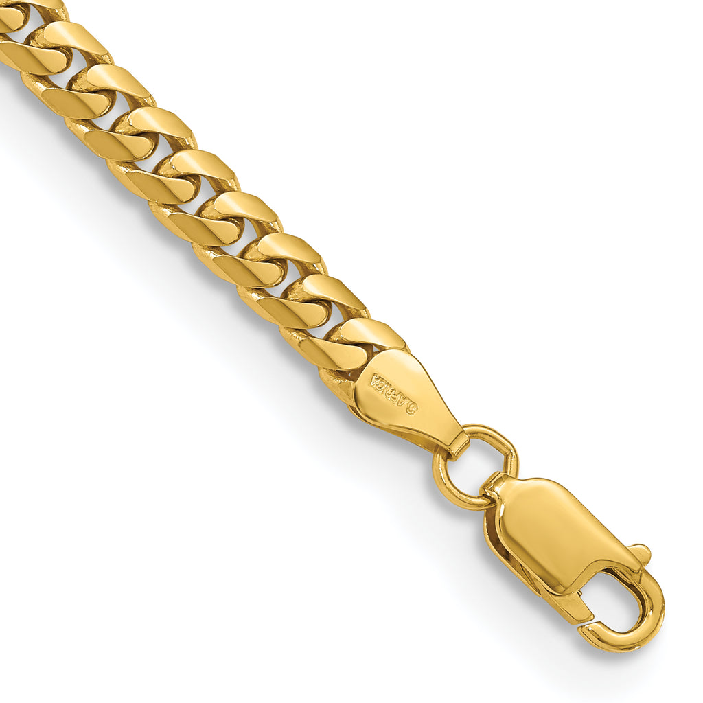 14K Yellow Gold Solid Cuban Chain Necklace 5mm