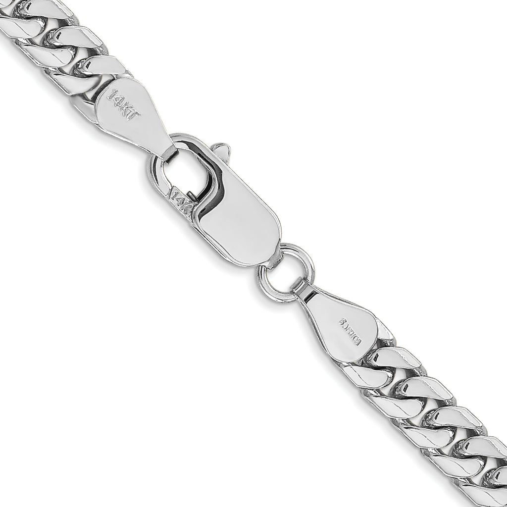 5.0mm 14K White Gold Solid Miami Cuban Link Chain - Sophia Jewelers