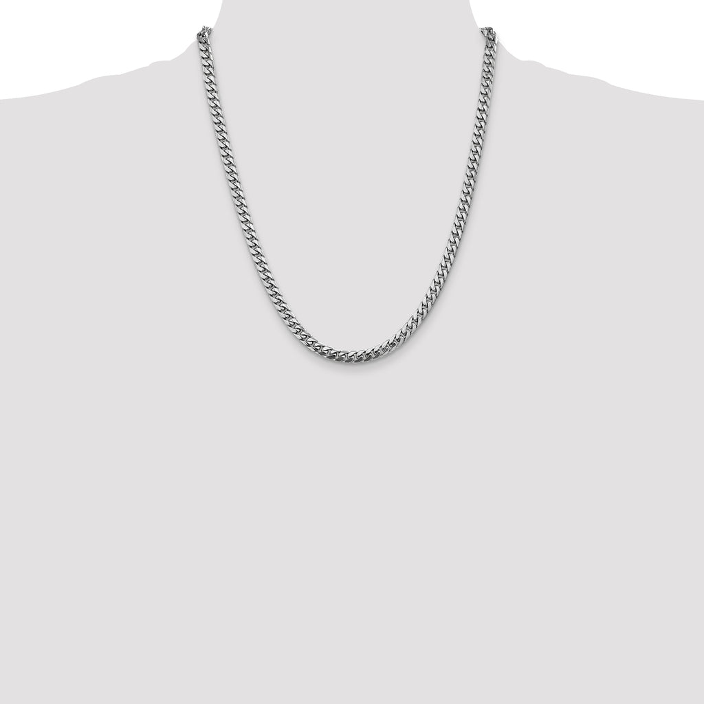 5.0mm 14K White Gold Solid Miami Cuban Link Chain - Sophia Jewelers