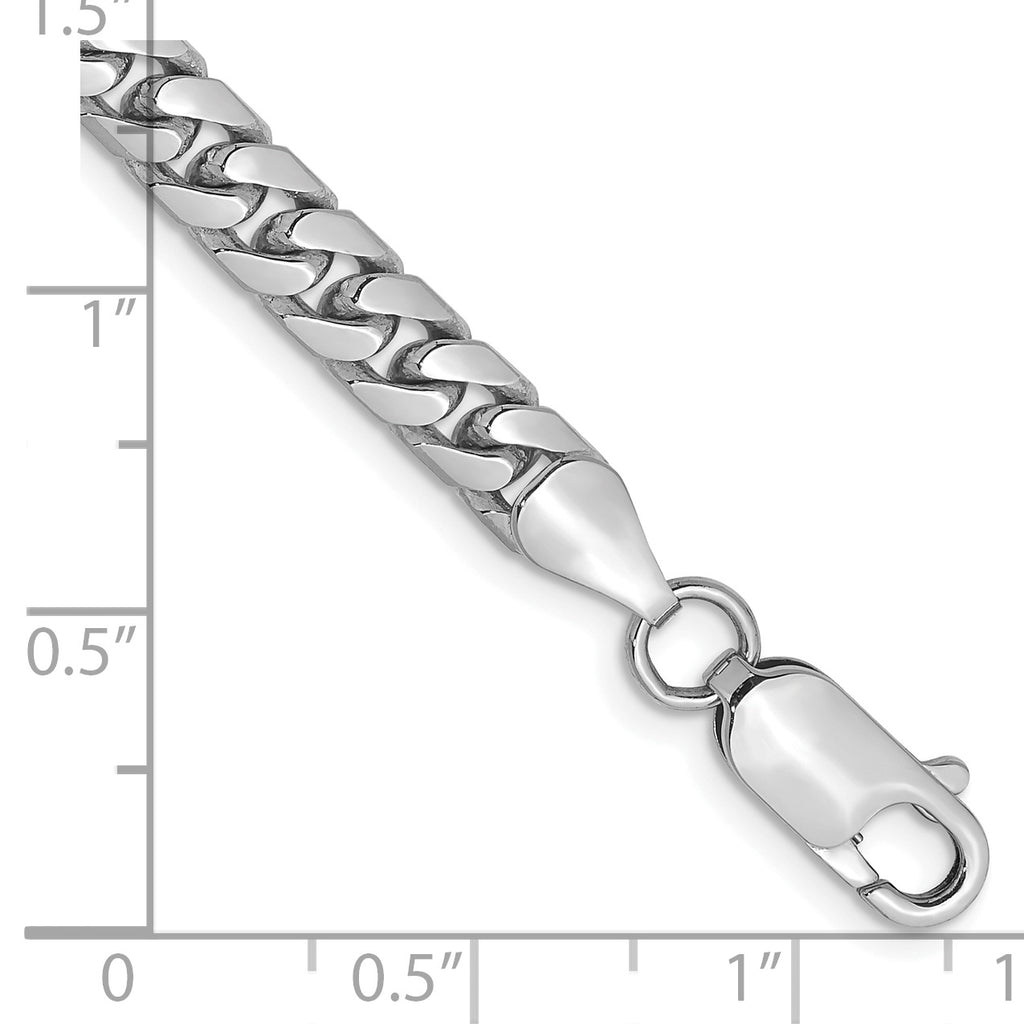 14K White Gold Solid Cuban Chain Necklace 5mm